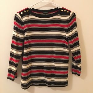 striped quarter sleeve shirt